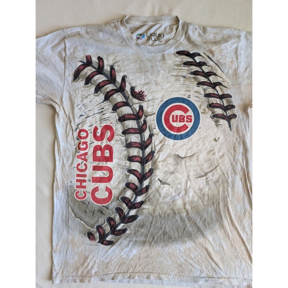 Liquid Blue 2014 Chicago Cubs AOP MLB Big Print T Shirt Size Large Tie Dye